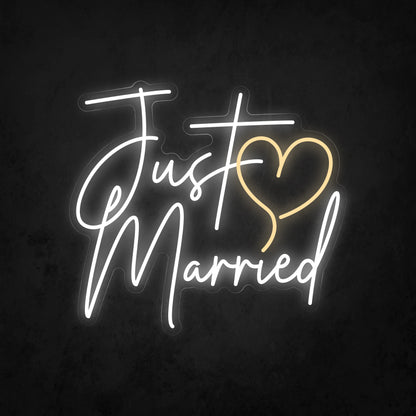 LED Neon Sign - Just ♡ Married Cursive