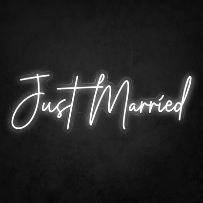 LED Neon Sign - Just Married Cursive