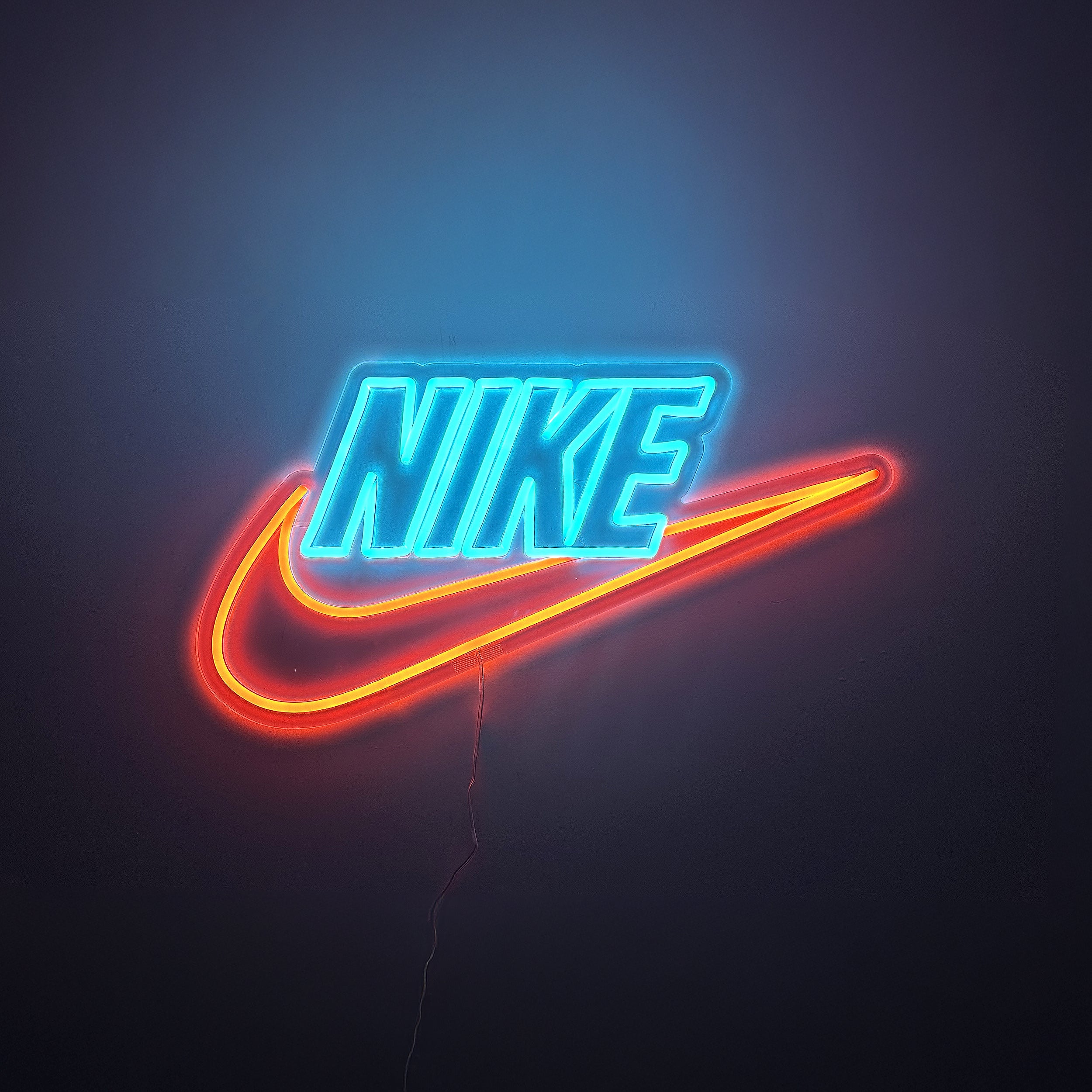 LED Neon Sign Nike Swoosh Logo 2 tone color Large