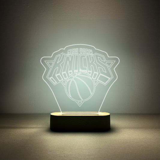Edge-lit Sign Wooden Lamp Base - New York Knicks
