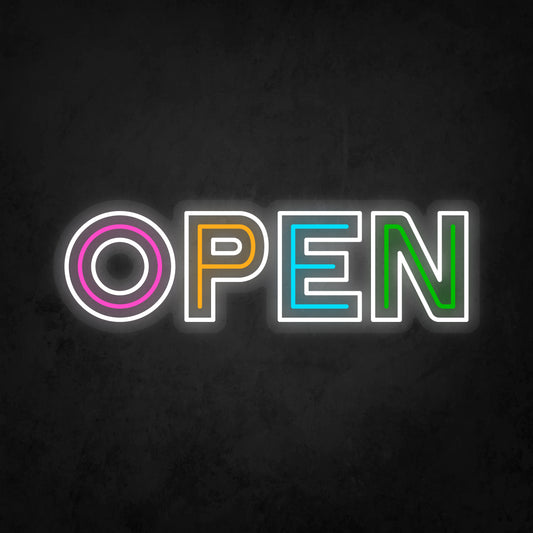 LED Neon Sign - OPEN 3 Line
