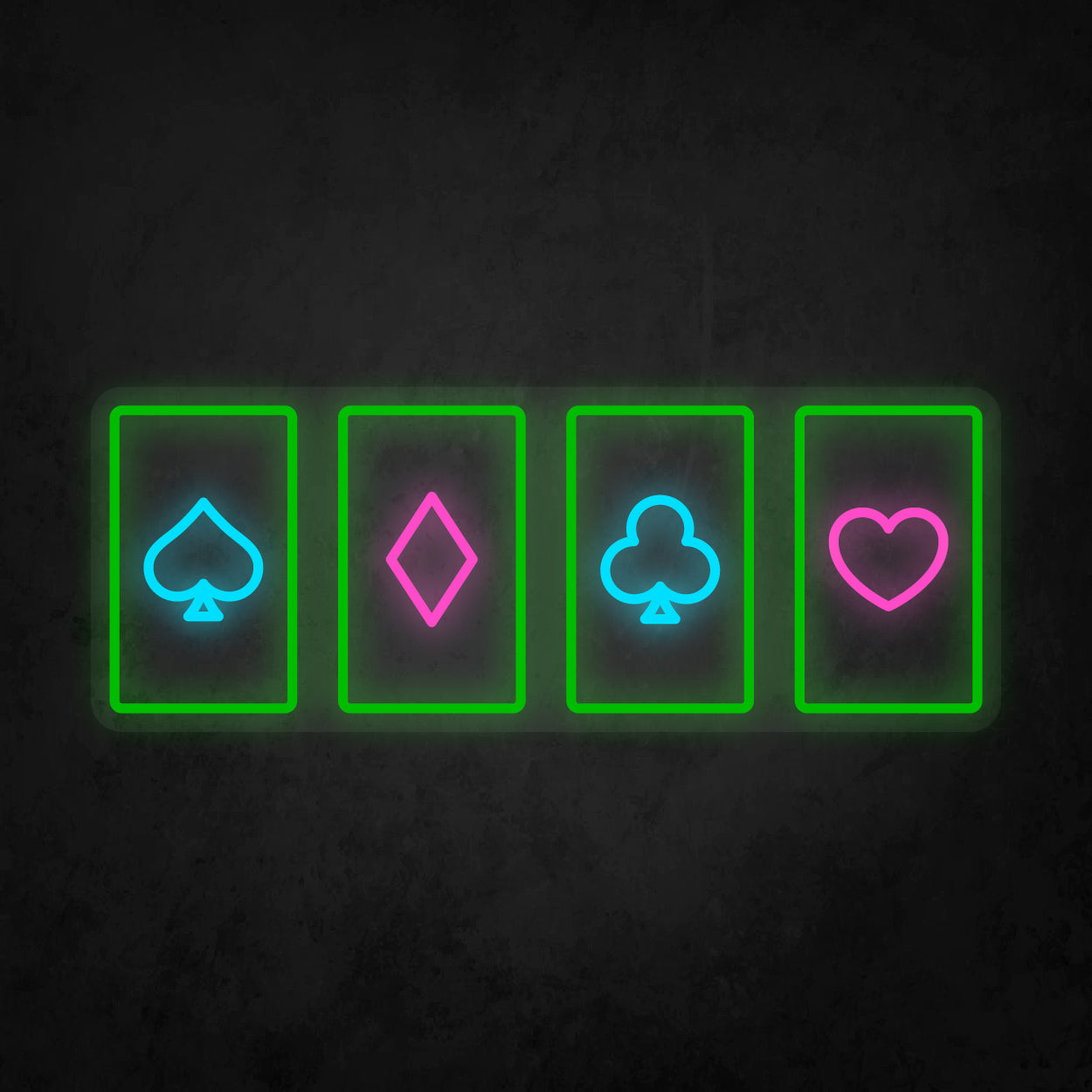 LED Neon Sign - Poker Card Horizontal Layout