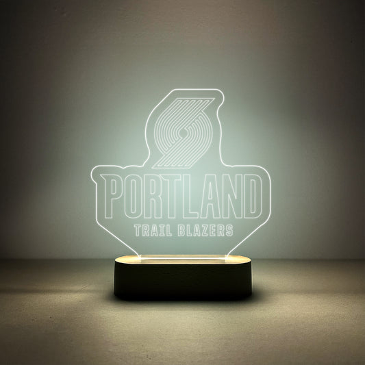 Edge-lit Sign Wooden Lamp Base - Portland Trail Blazers