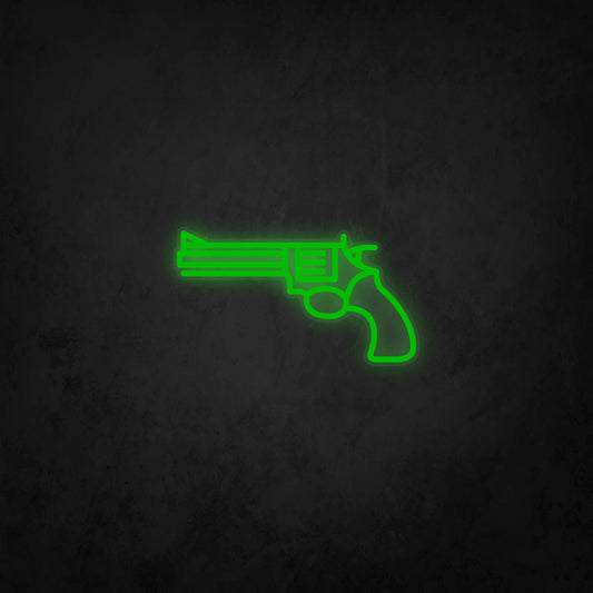 LED Neon Sign - Revolver Gun Left Side