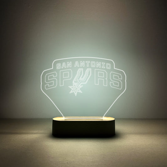 Edge-lit Sign Wooden Lamp Base - San Antonio Spurs