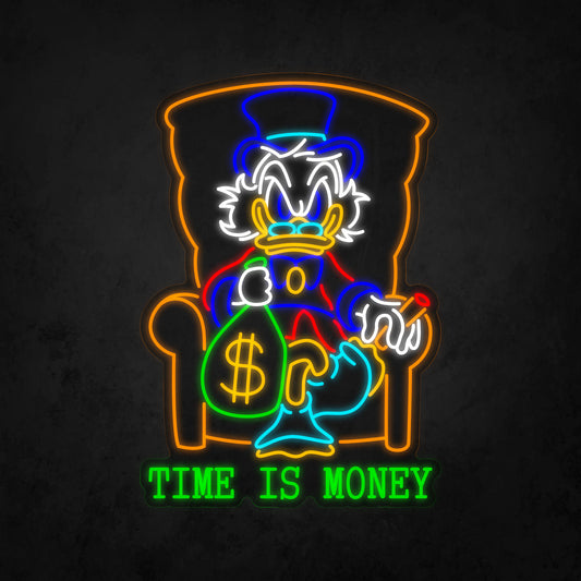 LED Neon Sign - Time is Money Scrooge McDuck