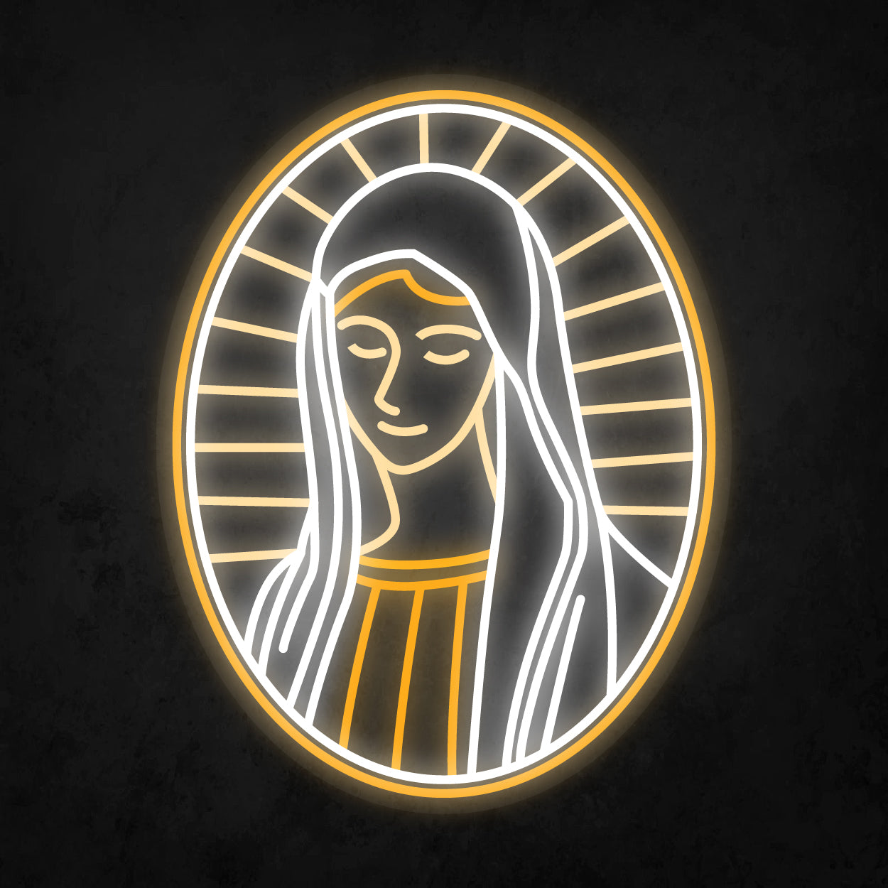 LED Neon Sign - Smiling Virgin Mary