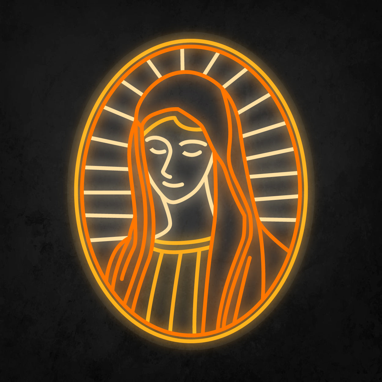 LED Neon Sign - Smiling Virgin Mary