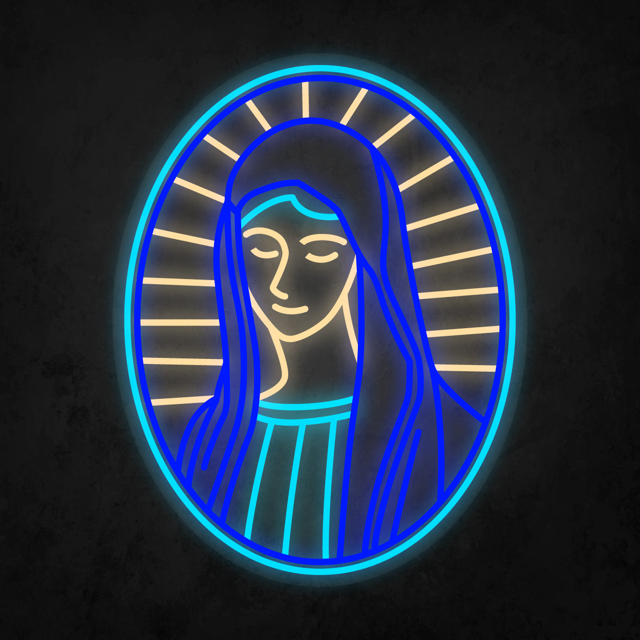 LED Neon Sign - Smiling Virgin Mary