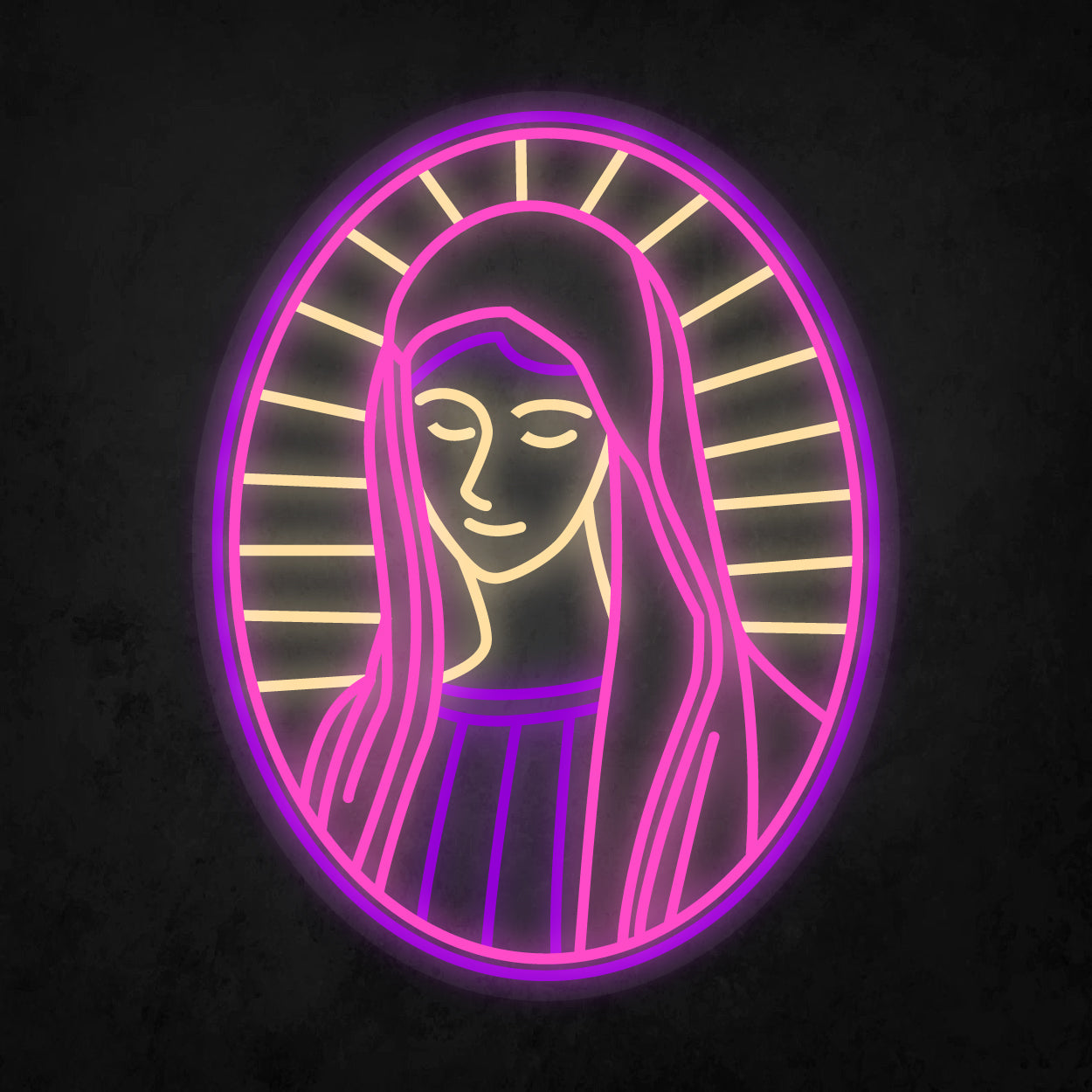 LED Neon Sign - Smiling Virgin Mary