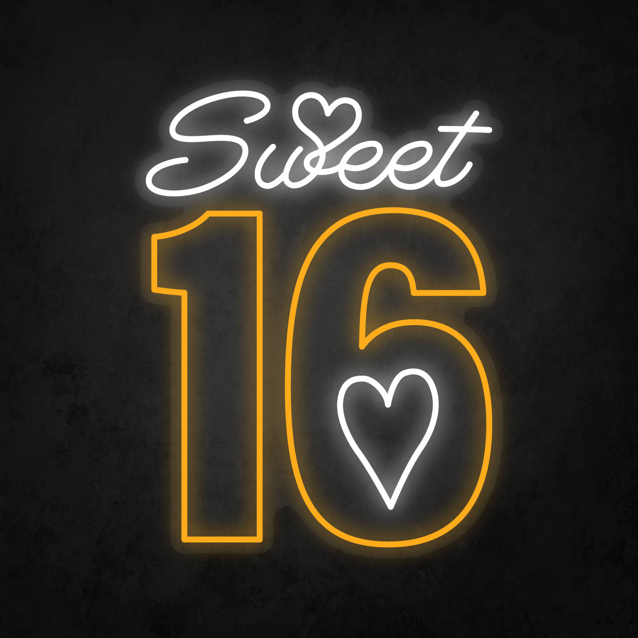 LED Neon Sign - Sweet 16 Heart