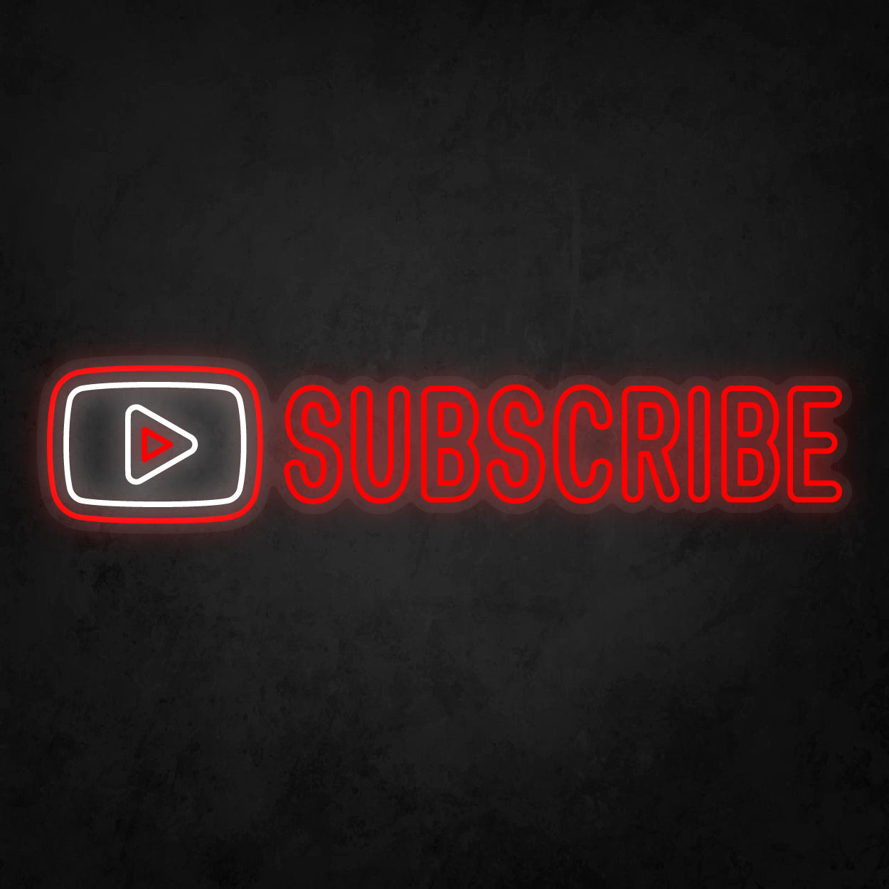 LED Neon Sign - Youtube Play Subscribe 2 Lines