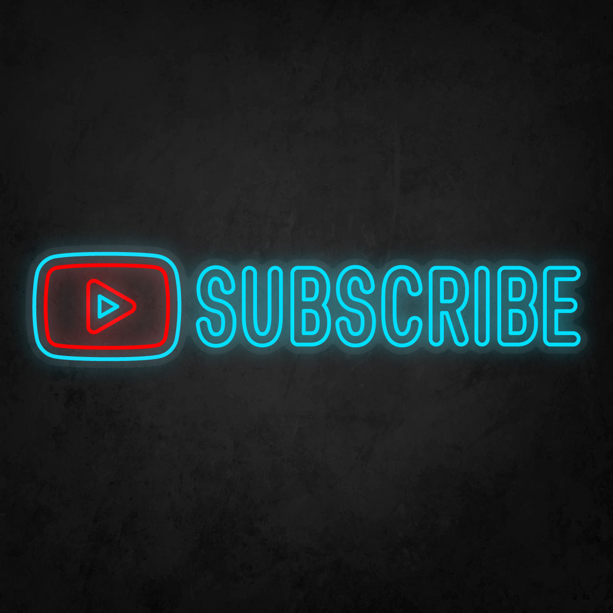 LED Neon Sign - Youtube Play Subscribe 2 Lines