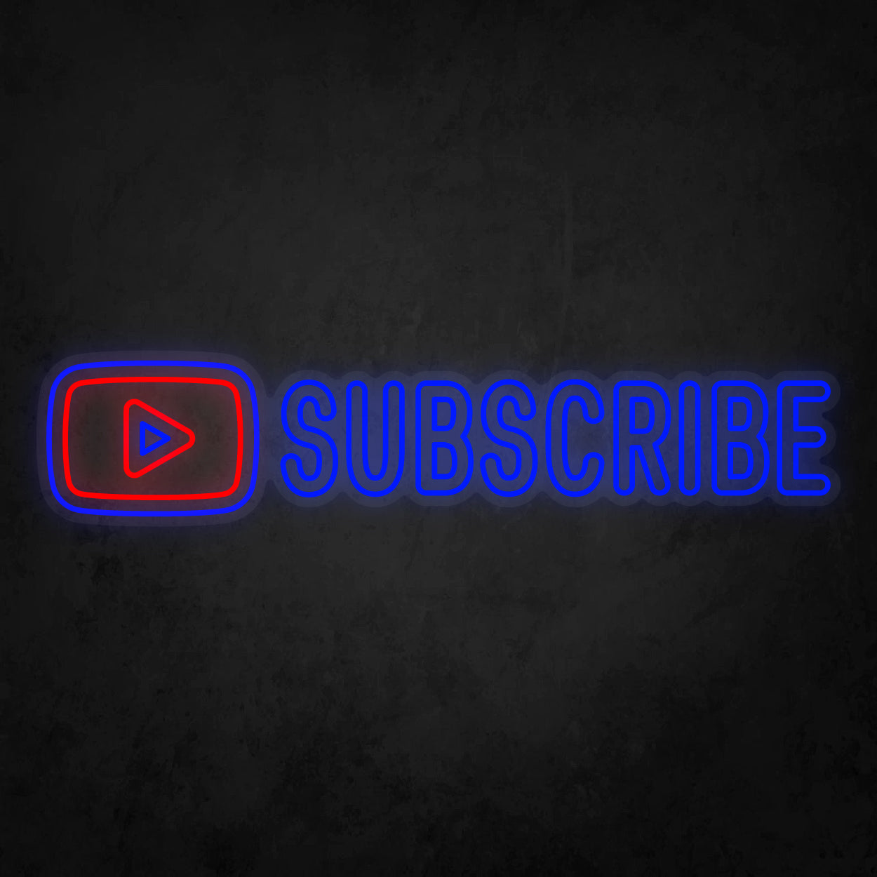 LED Neon Sign - Youtube Play Subscribe 2 Lines