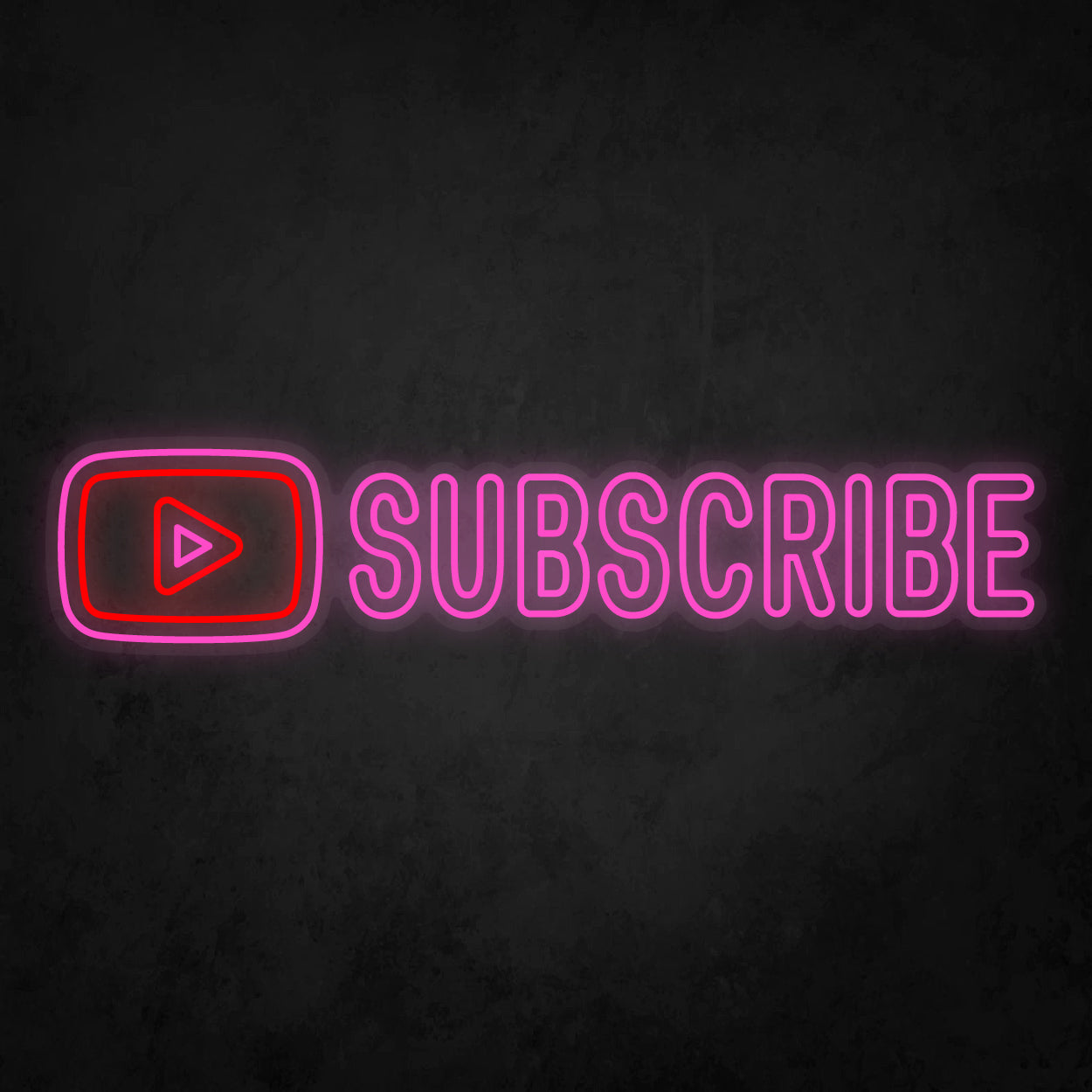 LED Neon Sign - Youtube Play Subscribe 2 Lines