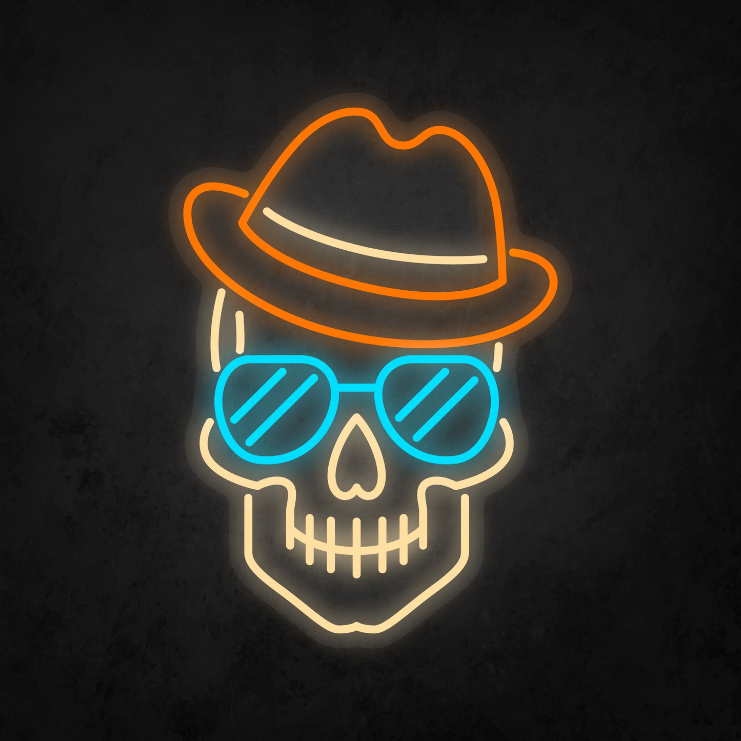 LED Neon Sign - Cool Skull Face