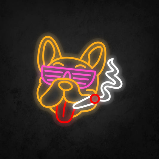 LED Neon Sign - Smoking Dog