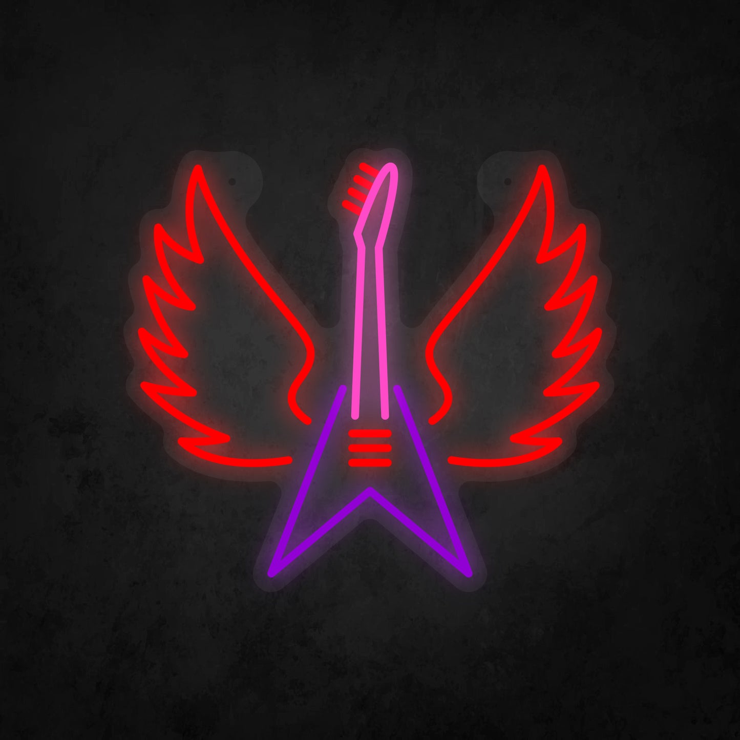 LED Neon Sign - Winged Guitar Sign for Window