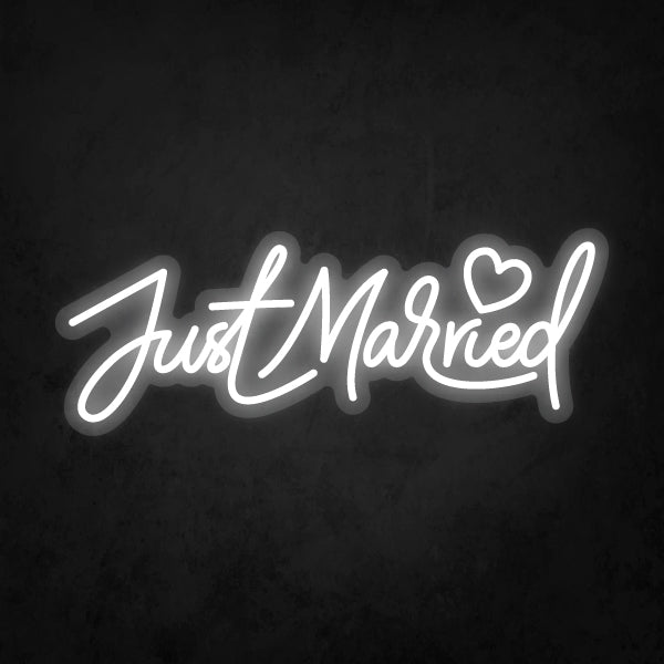 LED Neon Sign - Just Married Small Heart