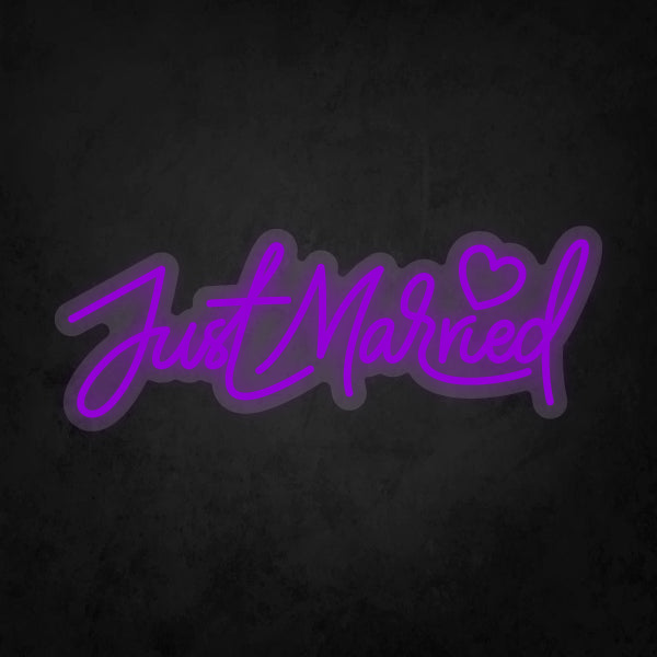 LED Neon Sign - Just Married Small Heart