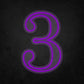 LED Neon Sign - Number - 3