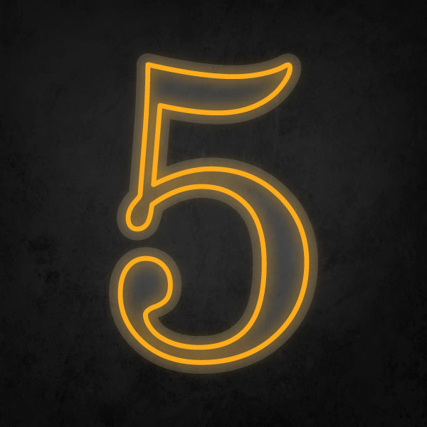 Number Signn5 LED Neon Sign - Number - 5 – Self Signs
