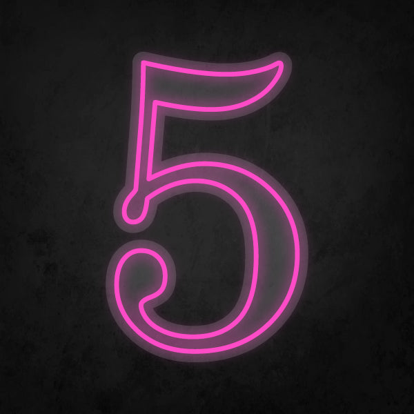 LED Neon Sign - Number - 5