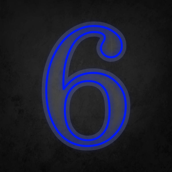 LED Neon Sign - Number - 6