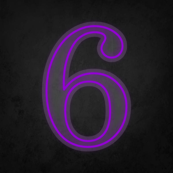 LED Neon Sign - Number - 6