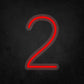 LED Neon Sign - Number - 2 Small