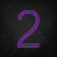 LED Neon Sign - Number - 2 Small