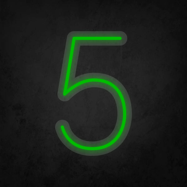 LED Neon Sign - Number - 5 Small