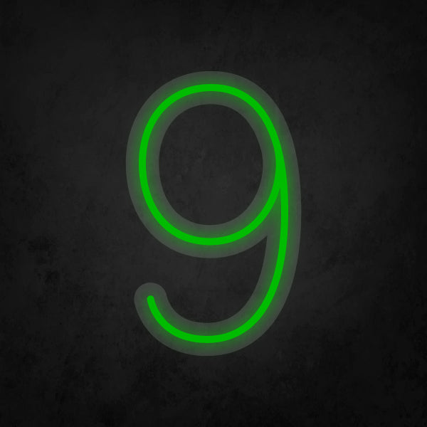 LED Neon Sign - Number - 9 Small
