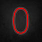 LED Neon Sign - Number - 0 Small