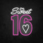 LED Neon Sign - Sweet 16 Heart